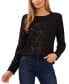 Фото #1 товара Women's Long Sleeve Crew Neck Sequin Blouse