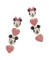 ფოტო #1 პროდუქტის Women's Mickey & Minnie Heart Drop Earrings