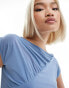 Reclaimed Vintage ruched top in blue M - фото #4