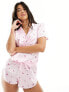 Boux Avenue cherry print short pyjama set in pink