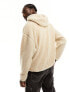 Фото #5 товара ASOS DESIGN oversized zip thru hoodie in beige borg