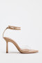 VINYL HIGH-HEEL SANDALS WITH ANKLE STRAP