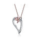 ფოტო #4 პროდუქტის Sterling Silver Cubic Zirconia Heart and Bowtie Necklace