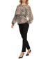 ფოტო #3 პროდუქტის Women's Leopard-Print Cape-Sleeve Blouse
