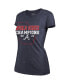 ფოტო #3 პროდუქტის Women's Threads Navy Atlanta Braves 2021 World Series Champions Roster Tri-Blend T-shirt