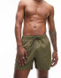 Topman – Badeshorts in Khaki