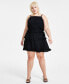 Фото #1 товара Trendy Plus Size Halter Ruffled Mini Dress, Created for Macy's