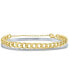 ფოტო #1 პროდუქტის 2-Pc. Set Diamond Bangle Bracelet (1/5 ct. t.w.) & Curb Link Chain Bracelet in Sterling Silver & 14k Gold-Plate