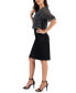 ფოტო #3 პროდუქტის Women's Mixed-Media Puff-Sleeve Dress