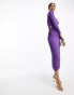 Pretty Lavish cut-out knitted midaxi dress in iris