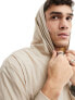 ASOS DESIGN oversized hoodie in beige with nylon detail