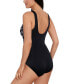 Фото #4 товара Shape Solver Sport for Women's Perfect Bubble High-Neck Illusion One-Piece Swimsuit