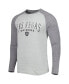 Фото #2 товара Men's Heather Gray Las Vegas Raiders Ledger Raglan Long Sleeve Henley T-shirt