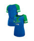 Women's Royal, Green Seattle Seahawks Legacy Lace-Up Raglan T-shirt
