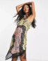 Фото #4 товара ASOS DESIGN hanky mini sundress with fringe detail in scarf print