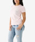 ფოტო #3 პროდუქტის Women's Short Sleeve Crystal Horseshoe Crewneck T-shirt