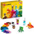 LEGO Classic Neon Kreativ-Bauset, Bausteine-Kiste Set & Classic Kreative Monster Kreativ-Set Steinen, Box mit Bausteinen für Kinder ab 4 Jahre, Konstruktionsspielzeug 11017