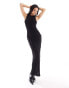 Фото #8 товара NA-KD sleeveless maxi dress in black glitter