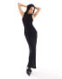 Фото #4 товара NA-KD sleeveless maxi dress in black glitter