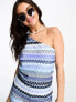 Фото #4 товара Vila chevron one shoulder top co-ord in blue