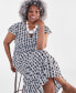 Plus Size Split-Neck Tiered Dress, Created for Macy's
