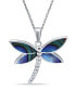 Abalone Inlay Dragonfly Pendant Necklace