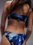 Topshop mix and match square neck cami bikini top in ink print