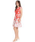 Women's Printed Cap-Sleeve Fit & Flare Dress