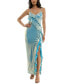 ფოტო #1 პროდუქტის Juniors' Metallic Ruffled Strappy-Back Gown