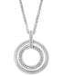 Фото #3 товара EFFY Collection eFFY® Diamond Double Circle 18" Pendant Necklace (1/10 ct. t.w.) in Sterling Silver