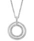 ფოტო #3 პროდუქტის EFFY® Diamond Double Circle 18" Pendant Necklace (1/10 ct. t.w.) in Sterling Silver