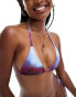 Фото #1 товара ASOS DESIGN tie back triangle bikini top in tie dye