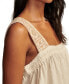 Women's Embroidered-Yoke Cotton Sleeveless Tank Top