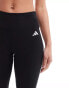 adidas Training Train Essentials 3 stripe leggings in black