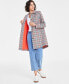 ფოტო #2 პროდუქტის Women's Plaid Car Coat, Created for Macy's