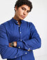 Фото #1 товара ASOS DESIGN skinny fit shirt with grandad collar in royal blue