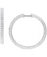 ფოტო #2 პროდუქტის Diamond Princess In & Out Medium Hoop Earrings (2 ct. t.w.) in 14k White Gold