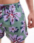 Paul Smith swim shorts in purple green floral print