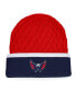 ფოტო #1 პროდუქტის Men's Red, Navy Washington Capitals Iconic Striped Cuffed Knit Hat