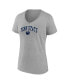 ფოტო #2 პროდუქტის Women's Heather Gray Penn State Nittany Lions Evergreen Campus V-Neck T-shirt