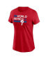 ფოტო #6 პროდუქტის Women's Red Philadelphia Phillies 2022 World Series Authentic Collection Dugout T-shirt