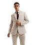 ASOS DESIGN skinny suit jacket in stone basketweave