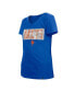 Big Girls Blue New York Mets Flip Sequin Team V-Neck T-shirt