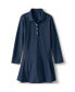 Little Girls School Uniform Long Sleeve Mesh Pleated Polo Dress