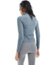 Gym King 365 1/4 zip long sleeve top in petrol blue