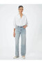 Фото #6 товара Uzun Düz Paça Kot Pantolon Cepli - Nora Longer Straight Jeans