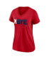 ფოტო #3 პროდუქტის Women's Boston Red Sox Red K-Bye Tri-Blend V-Neck T-shirt