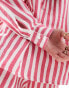 ONLY linen shirt co-ord in white & pink stripe