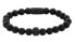 Skull Matt All-Black Beaded Bracelet RR-SK004-B