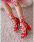 ფოტო #1 პროდუქტის Women's Strawberry Daisy Ruffle Sheer Sock